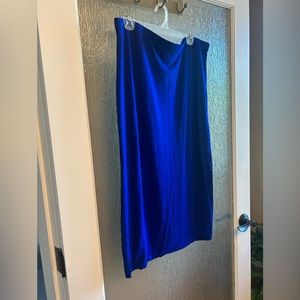 Lord & Taylor Bright Cobalt Blue Stretchy Midi Skirt